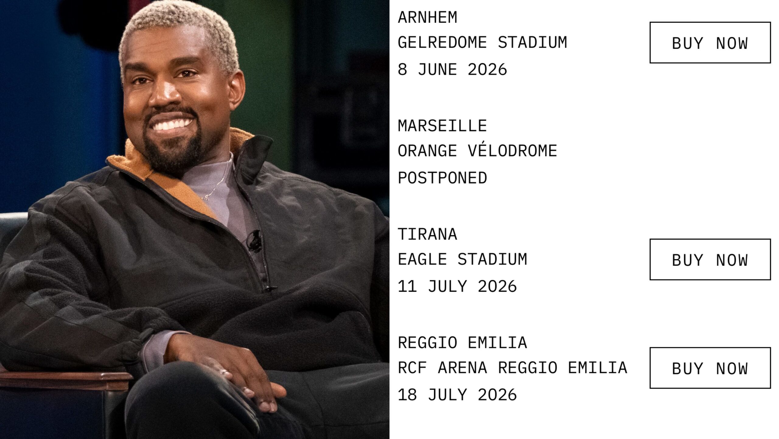 Zyrtare  Kanye West vjen në Tiranë  zbulohet stadiumi gjigant  çmimet biletave dhe data e shitjes 