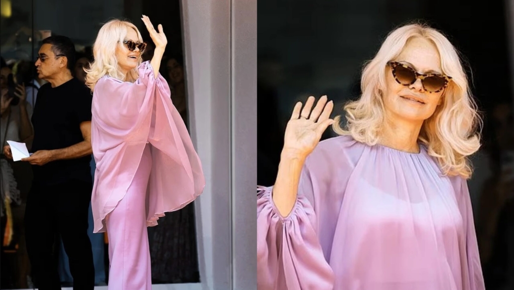 Pamela Anderson mahnit në tapetin e kuq në Venecia me një veshje vjollcë!