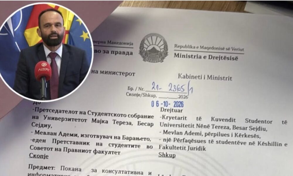 Ministri Shasivari mban fjalën: Studentët thirren në takim për provimin e jurisprudencës në shqip