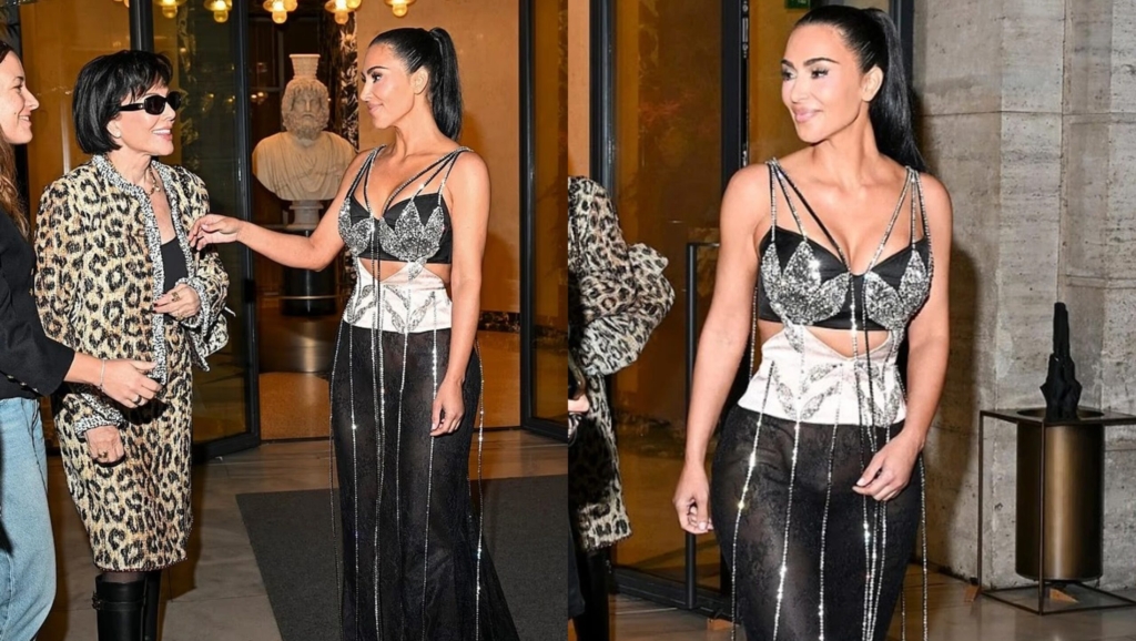 Kim Kardashian mahnit në Romë me fustan të zi transparent me dantella!